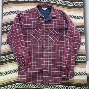Men's Vintage 90's Five Brothers Red Insulated Flannel Button Up Shirt Sz XLT